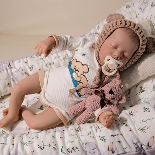 ROSHUAN Reborn Neugeborene Babypuppen 48,3 cm Real Life Like Looking Baby Dolls Realistische Babypuppen, die echt lebendig aussehen Bebe Soft Body Weighted Reborn Puppen Spielzeug Kinder von ROSHUAN