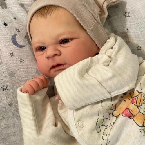 ROSHUAN That Look Real Reborn Babypuppen Silikon Ganzkörper Vinyl 17 Zoll Realistische Babypuppe Junge Bemalte Haare Handgemachte Lebensechte Neugeborene Babys Puppe Spielzeug für 3 Jahre alte Kinder ROSHUAN That Look Real Reborn Babypuppen Silikon Ganzkörper Vinyl 17 Zoll Realistische Babypuppe Junge Bemalte Haare Handgemachte Lebensechte Neugeborene Babys Puppe Spielzeug für 3 Jahre alte Kinder von ROSHUAN