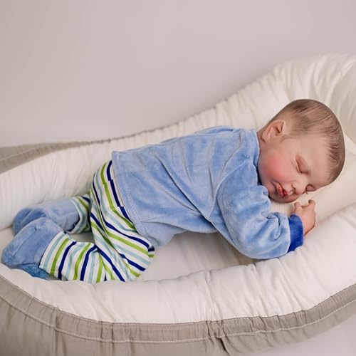 ROSHUAN Wiedergeborene Babypuppen Anatomisch Korrekter Junge 20 Zoll 50 cm Lebensechte Realistische Neugeborene Babypuppen, Die Lebensecht Aussehen Vollsilikon Babypuppen Spielzeug von ROSHUAN