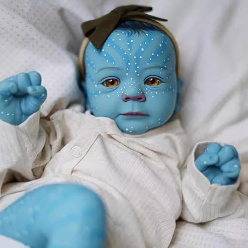 ROSHUAN Wiedergeborene Babypuppen Avatar 19 Zoll 48 cm Realistische Neugeborene Avatar Puppen Augen Offen 3D Malerei Haut Lebensecht Echt Aussehende Baby Avatar Puppen Spielzeug Geschenke von ROSHUAN