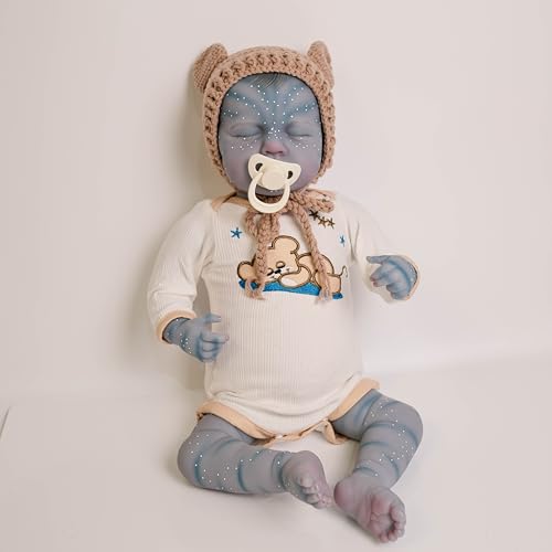 ROSHUAN Wiedergeborene Babypuppen Avatar 20 Zoll 50 cm Realistische Neugeborene Schlafende Avatar Puppen Echtes Leben Wie Aussehende Avatar Wiedergeborene Puppen Mit Fütterung Spielzeug Geschenke von ROSHUAN