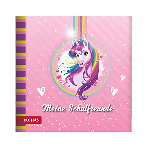 ROTH Freundebuch Einhornportrait - 64 Seiten 16,5 x 16,5 cm - Erinnerungsalbum Einhorn in Pink von ROTH