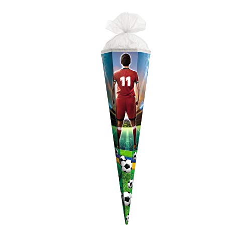 ROTH Geschenk-Schultüte klein Freistoß 50 cm - 6-eckig Tüllverschluss - Zuckertüte Fußball von ROTH