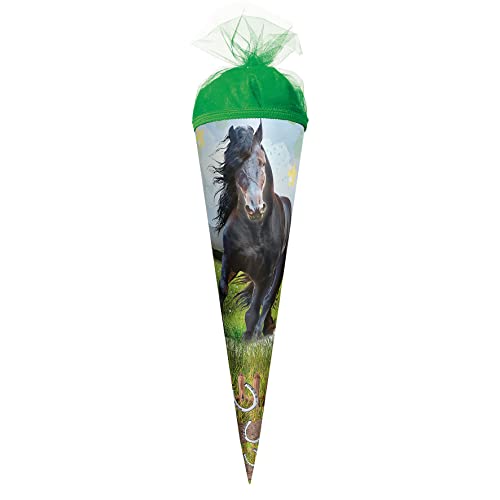 ROTH Geschenk-Schultüte klein Power Horse 35 cm - rund Tüllverschluss - Zuckertüte Schulanfang von ROTH