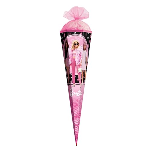 ROTH Schultüte groß Barbie 85 cm - 6-eckig, Tüllverschluss, ROT(H)-Spitze - Zuckertüte Barbie Schulanfang von ROTH