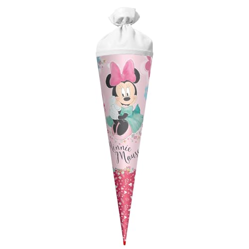 ROTH Schultüte groß Disney Minnie Mouse 70 cm - rund, Filzverschluss, ROT(H)-Spitze - Zuckertüte Disney Minnie Mouse Schulanfang von ROTH