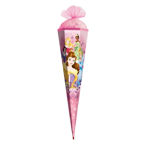 ROTH Schultüte groß Disney Princess 85 cm - 6-eckig, Tüllverschluss, ROT(H)-Spitze - Zuckertüte Disney Princess Schulanfang von ROTH