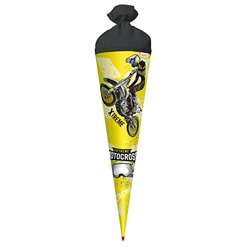 ROTH Schultüte groß Extreme Motocross 70 cm - rund Rot(h)-Spitze Filzverschluss Folie von ROTH