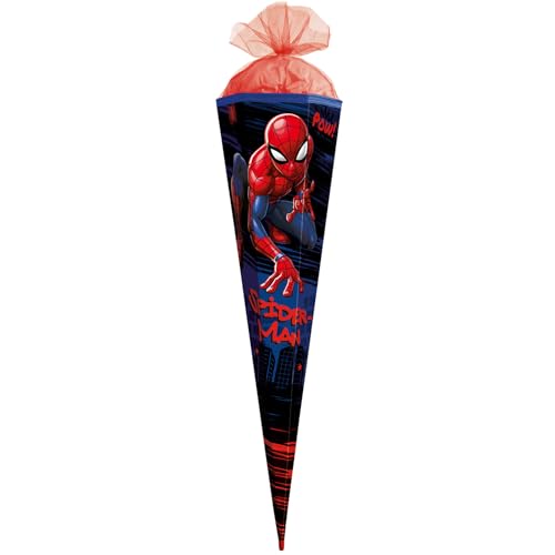 ROTH Schultüte groß Marvel Spider-Man 100 cm - 6-eckig, Tüllverschluss, ROT(H)-Spitze - Zuckertüte Marvel Spider-Man Schulanfang von ROTH