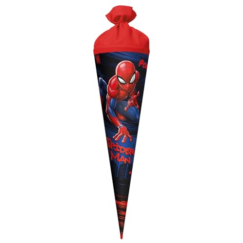 ROTH Schultüte groß Marvel Spider-Man 70 cm - rund, Fillzverschluss, ROT(H)-Spitze - Zuckertüte Marvel Spider-Man Schulanfang von ROTH