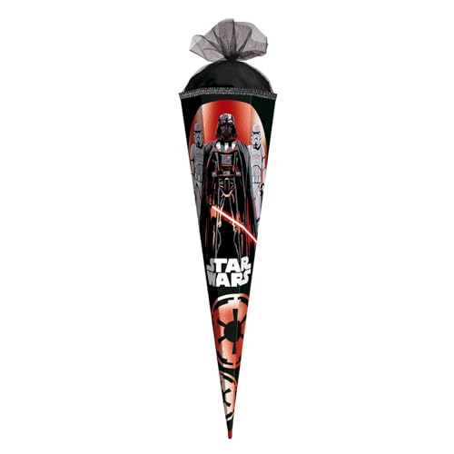 ROTH Schultüte groß Star Wars 85 cm - Folie, 6-eckig, Tüllverschluss, ROT(H)-Spitze - Zuckertüte Star Wars Schulanfang von ROTH