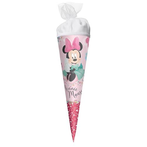 ROTH Schultüte klein Disney Minnie Mouse 35 cm - rund, Tüllverschluss - Zuckertüte Disney Minnie Mouse Schulanfang von ROTH