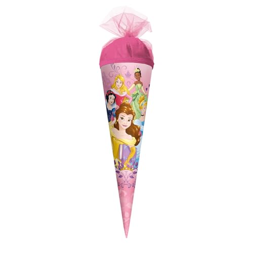 ROTH Schultüte klein Disney Princess 50 cm - rund, Tüllverschluss - Zuckertüte Disney Princess Schulanfang von ROTH