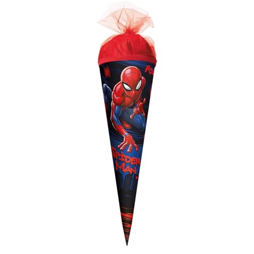 ROTH Schultüte klein Marvel Spider-Man 22 cm - rund, Tüllverschluss - Zuckertüte Marvel Spider-Man Schulanfang von ROTH