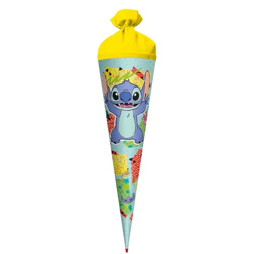 Schultüte, Disney Stitch, 70 cm, rund, Rot(h)-Spitze, Filzverschluss von ROTH