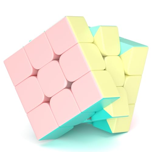 ROXENDA 3x3 Zauberwürfel, 3x3x3 Würfel Spielzeug für Konzentrations und Kombinationsübungen Speed Cube Stickerless mit Macarons Lebhaften Farben für Kinder Teenager (3x3x3) von ROXENDA