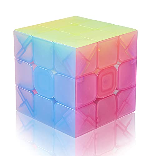 ROXENDA 3X3 Zauberwürfel 3X3X3 Speed Cube, Schneller Als das Original,56mm Classic Size (Gelee) von ROXENDA