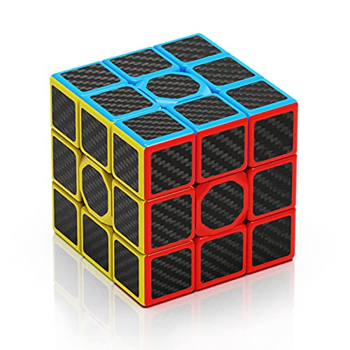 ROXENDA 3X3 Zauberwürfel 3X3X3 Speed Cube, Schneller Als das Original,56mm Classic Size (Kohlefaser) von ROXENDA