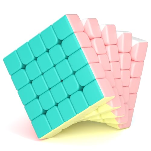 ROXENDA 5x5 Zauberwürfel, 5x5x5 Würfel Spielzeug für Konzentrations und Kombinationsübungen Speed Cube Stickerless mit Macarons Lebhaften Farben für Kinder Teenager (5x5x5) von ROXENDA