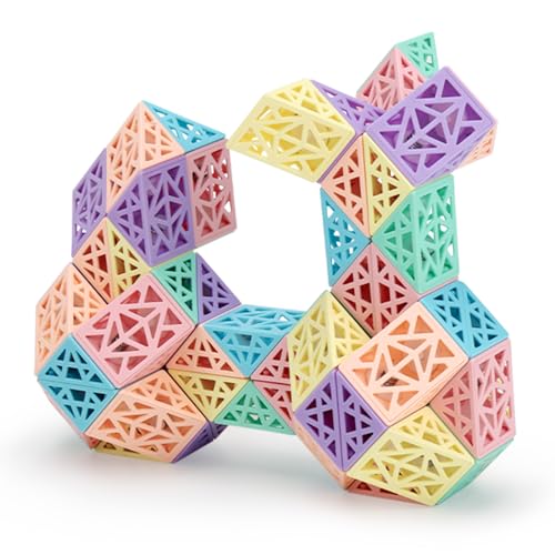 ROXENDA Magic Snake mit 72 Blöcke, Magische Schlange Würfel Twist Puzzle - 3D Fidget Knobelspiele Mitgebsel Kindergeburtstag für Kinder Erwachsene - 1 Pack von ROXENDA