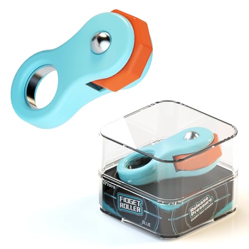 ROXENDA Rotierendes Fidget-Rollenspielzeug, Hand-Fidget-Spinner zur Stressbewältigung und gegen Angstzustände perfekt für Kinder, ADD, ADHS, Autismus als Geschenk (Blau) von ROXENDA