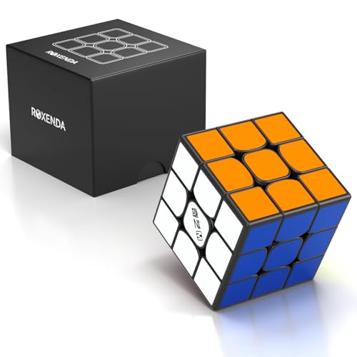 ROXENDA 3x3 Speed Zauberwürfel,3x3 Cube Professional 3x3 Würfel Knobelspiel für Erwachsene und Kinder (Classical Schwarz) von ROXENDA