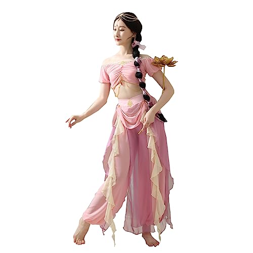 ROYAL SMEELA Prinzessin Jasmin Kostüm Erwachsene Cosplay Halloween Weihnachten Karneval Geburtstag Party Verkleidung Aladdin Tanzen Oberteile und Hosen Kleid für Frauen,Prinzessin Kostüm Damen von ROYAL SMEELA