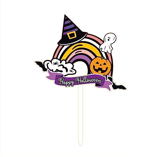 Kleine Cupcake-Topper mit Halloween-Thema, Backzubehör, Party-Dekorationen, Kürbisse, Spinnennetz, Fledermaus, Cupcake-Dekoration von ROYALEAD