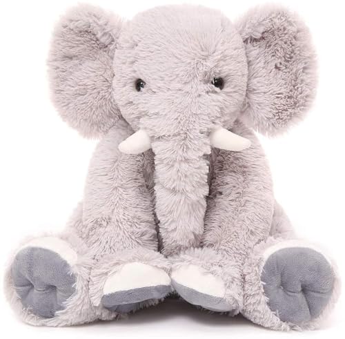 RPEIXYA Kinder Elefant Plüsch Puppe Baby Spielzeug und Plüschtier Elefant Kuscheltier für Jungen, Mädchen & Babys, Flauschiges Stofftier zum Kuscheln, Spielen und Schlafen (grau) von RPEIXYA