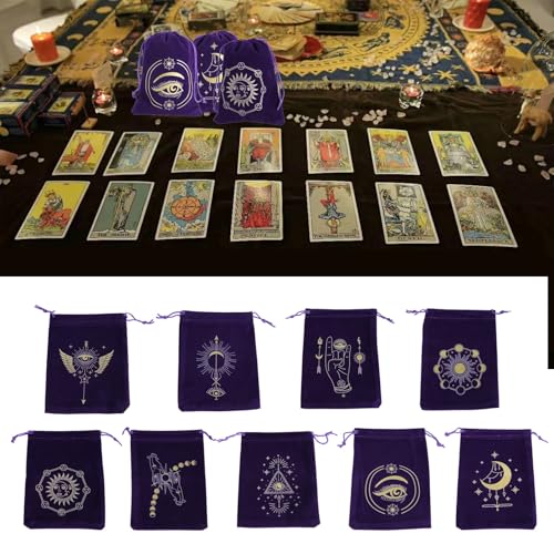 RPFROP Brettspielkarten Kordelzugtasche Tarot Orakelkarten Aufbewahrungstasche Runenbeutel Weissagungen Zubehör Aufbewahrungstasche von RPFROP