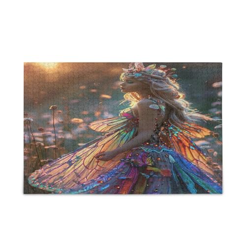 Beautiful Butterfly Girl Wood Jigsaw Puzzles Adult, Mind Games for Adults, Funny Puzzles, Unique Puzzle von RPLIFE