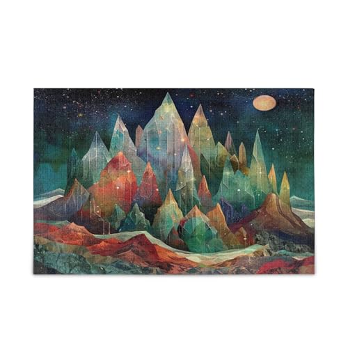 Beautiful Jewel Mountain Wood Jigsaw Puzzles Adult, Brain Game, Beautiful Puzzle, Unique Puzzles von RPLIFE