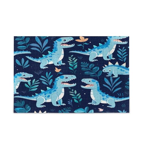 Blue Sea Enchanted Dinosaurs Cartoon Family Puzzles for Kids and Adults, Jigsaw Puzzles 1000 Pieces for Adults, Funny Puzzles, Puzzle with Letters on Back von RPLIFE