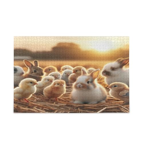 Chicks and Bunnies Wood Jigsaw Puzzles Adult, Mind Games for Adults, Pretty Puzzle, Unique Puzzles von RPLIFE