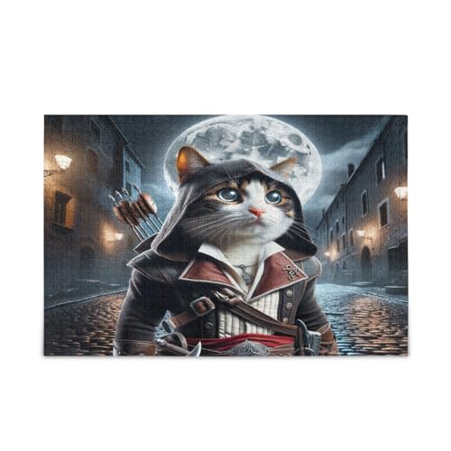 Coole Katze Erwachsene Holzpuzzle 1000 Teile Erwachsene Puzzles Einzigartige Puzzles Familie Puzzles von RPLIFE