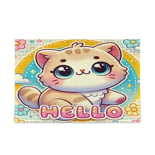 Cute Cat Family Puzzle, Fun Puzzles for Adults 1000 Pieces Beautiful Puzzles for Adults, Puzzle Toy von RPLIFE