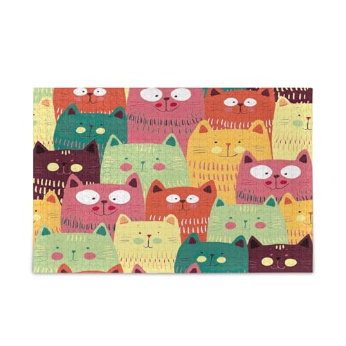 Cute Cat Wood Jigsaw Puzzles, Unique Puzzle, Beautiful Puzzle, Mind Games for Adults von RPLIFE