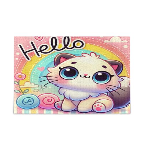 Cute Cat Wood Jigsaw Puzzles Adult, Puzzles with Letters on Back Beautiful Puzzles for Adults, Unique Jigsaw Puzzles von RPLIFE