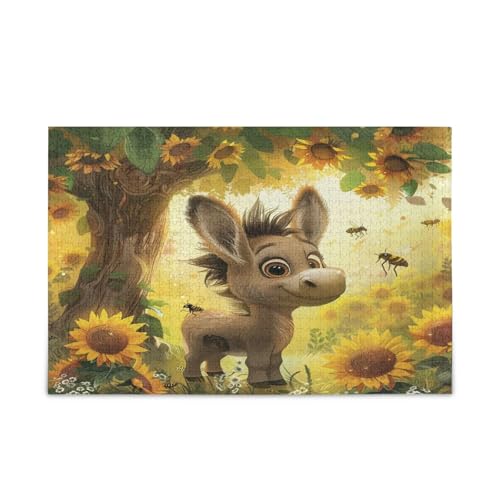 Cute Donkey 500 Puzzles, Wood Jigsaw Puzzles Adult, Family Puzzles von RPLIFE