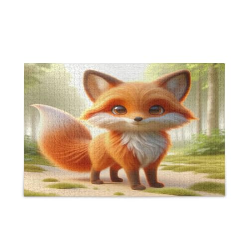 Cute Fox Wooden Jigsaw Puzzles Puzzles 500 Pieces Unique Puzzle Puzzles for Family von RPLIFE