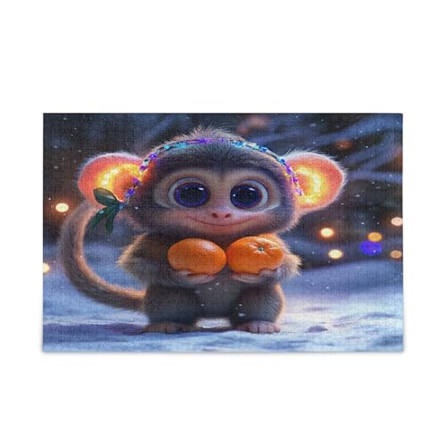 Cute Monkey Adult Puzzles, Unique Puzzle, Funny Puzzles for Adults, Mind Games for Adults von RPLIFE