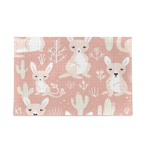 Cute Pink Kangaroos Jigsaw Puzzles Unique Jigsaw Puzzles Funny Puzzles Puzzle Toy von RPLIFE