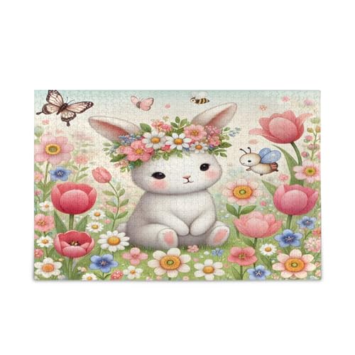 Cute Rabbit Wooden Jigsaw Puzzles Puzzles 1000 Pieces Unique Jigsaw Puzzles Family Puzzles von RPLIFE