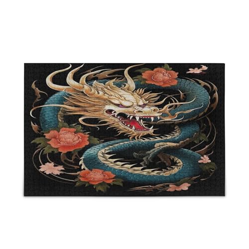 Dragon Black Wood Jigsaw Puzzles, Puzzles 500 Teile, Einzigartige Puzzles, Familienpuzzle von RPLIFE