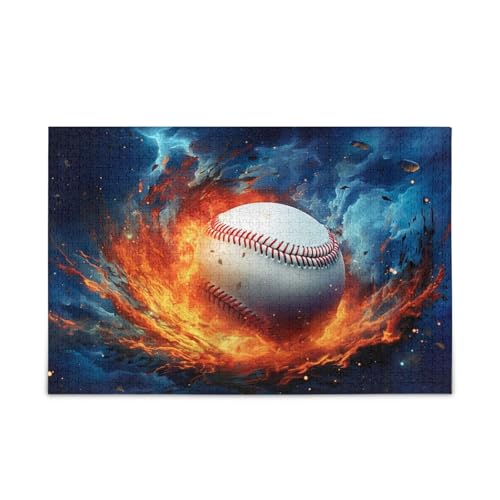 Fire Baseball Holzpuzzles Erwachsene, Puzzle Spielzeug, Hübsches Puzzle, Einzigartige Puzzles für Erwachsene von RPLIFE