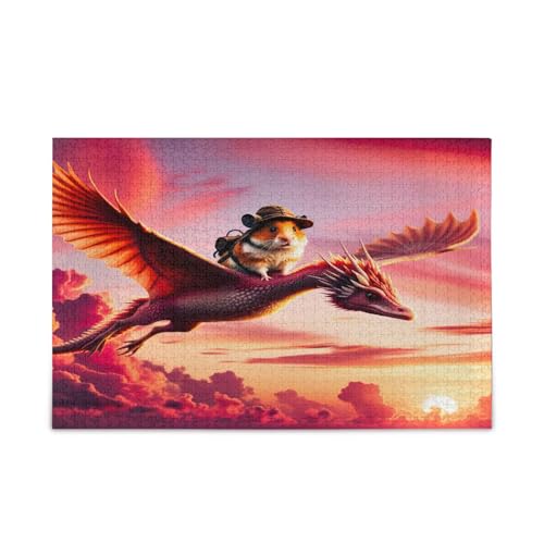 Half Duck Half Dragon Flies Jigsaw Puzzles 500 Teile, Holzpuzzles Erwachsene, Puzzles für Familie von RPLIFE