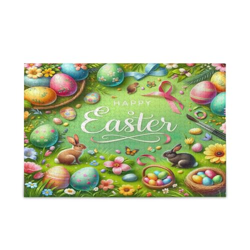 Happy Easter 1000 Teile Puzzle Holz Puzzle Erwachsene Familie Puzzle von RPLIFE