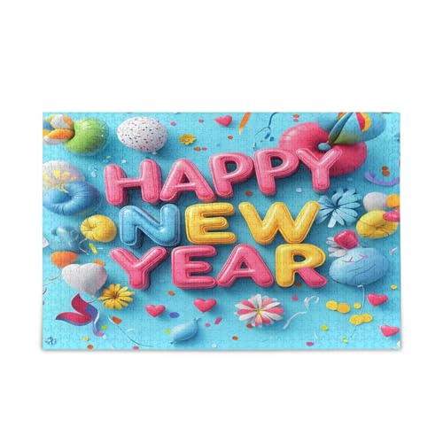 Happy New Year Family Puzzles for Kids and Adults 500 Jigsaw Puzzles Pretty Puzzle Puzzle Toy von RPLIFE