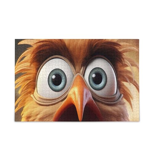 Huhn mit großen Augen 500 Teile Puzzle für Erwachsene, Holzpuzzles Erwachsene, Familienpuzzles für Kinder und Erwachsene von RPLIFE