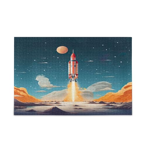 Launching Over a Moon Wood Jigsaw Puzzles Adult, Picture Puzzles, Funny Puzzles for Adults, Unique Jigsaw Puzzles von RPLIFE